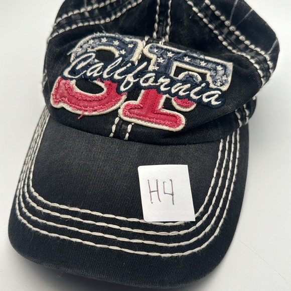 Vtg Y2K San Francisco California Embroidered Yukon Strap Distressed Baseball Hat - Picture 14 of 14